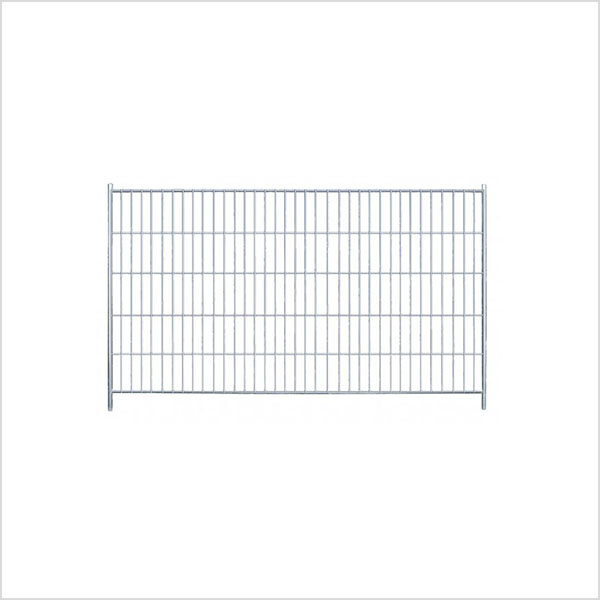 Palissade de chantier grillagée avec système de stabilisation sur plot. Cadre très rigide avec profil non-blessant pour éviter tous risques lors de la manipulation.