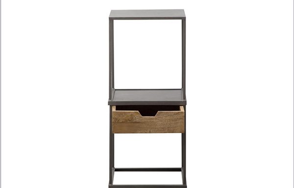 Set de chevet en bois et en acier
